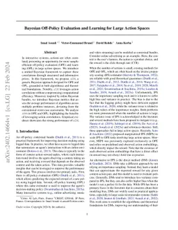 Bayesian Off-Policy Evaluation and Learning for Large Action Spaces