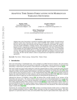 Adaptive time series forecasting with markovian variance switching