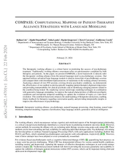 COMPASS: Computational Mapping of Patient-Therapist Alliance Strategies with Language Modeling