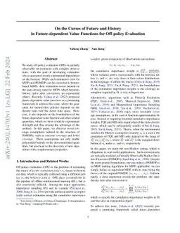 On the Curses of Future and History in Future-dependent Value Functions
  for Off-policy Evaluation