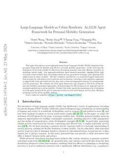 Large Language Models as Urban Residents: An LLM Agent Framework for
  Personal Mobility Generation