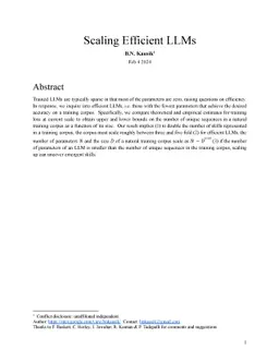 Scaling Efficient LLMs