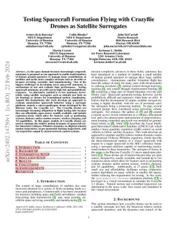 Testing Spacecraft Formation Flying with Crazyflie Drones as Satellite
  Surrogates