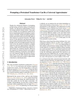 Prompting a Pretrained Transformer Can Be a Universal Approximator