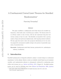 A Combinatorial Central Limit Theorem for Stratified Randomization