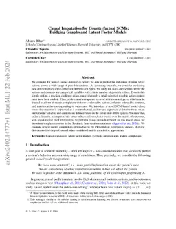 Causal Imputation for Counterfactual SCMs: Bridging Graphs and Latent
  Factor Models