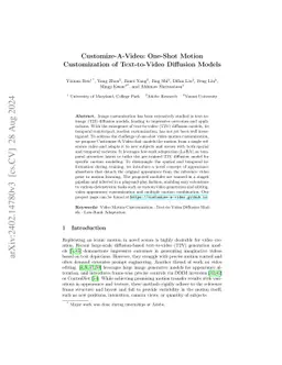 Customize-A-Video: One-Shot Motion Customization of Text-to-Video
  Diffusion Models