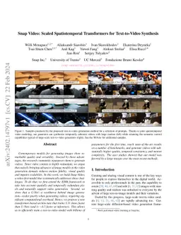 Snap Video: Scaled Spatiotemporal Transformers for Text-to-Video
  Synthesis