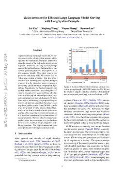RelayAttention for Efficient Large Language Model Serving with Long
  System Prompts