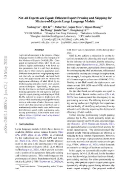 Not All Experts are Equal: Efficient Expert Pruning and Skipping for
  Mixture-of-Experts Large Language Models