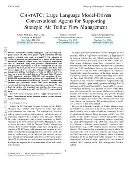 CHATATC: Large Language Model-Driven Conversational Agents for
  Supporting Strategic Air Traffic Flow Management