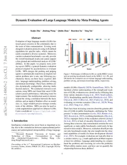 Dynamic Evaluation of Large Language Models by Meta Probing Agents