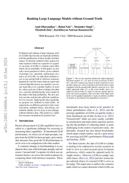Ranking Large Language Models without Ground Truth
