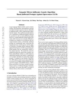 Semantic Mirror Jailbreak: Genetic Algorithm Based Jailbreak Prompts
  Against Open-source LLMs