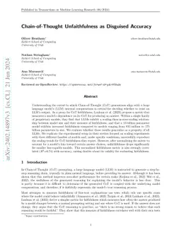Chain-of-Thought Unfaithfulness as Disguised Accuracy