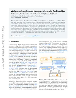 Watermarking Makes Language Models Radioactive