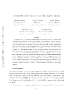 Federated Fairness without Access to Sensitive Groups