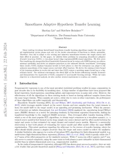 Smoothness Adaptive Hypothesis Transfer Learning