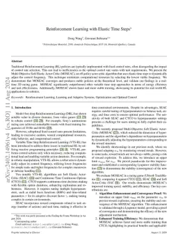 Reinforcement Learning with Elastic Time Steps