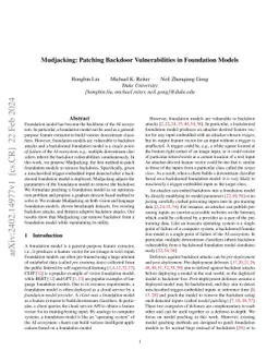 Mudjacking: Patching Backdoor Vulnerabilities in Foundation Models