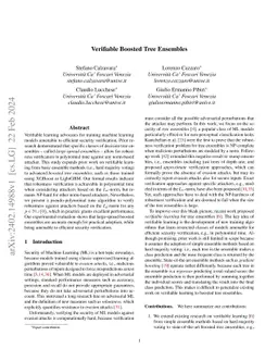 Verifiable Boosted Tree Ensembles