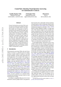 CommVQA: Situating Visual Question Answering in Communicative Contexts