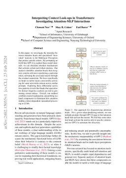 Interpreting Context Look-ups in Transformers: Investigating
  Attention-MLP Interactions