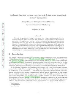 Nonlinear Bayesian optimal experimental design using logarithmic Sobolev
  inequalities