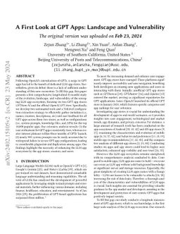 A First Look at GPT Apps: Landscape and Vulnerability