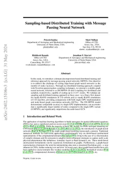 Sampling-based Distributed Training with Message Passing Neural Network