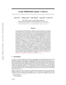 Large Multimodal Agents: A Survey