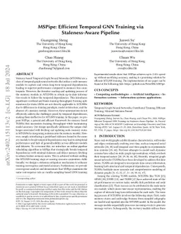 MSPipe: Efficient Temporal GNN Training via Staleness-Aware Pipeline