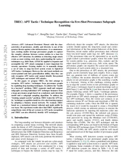 TREC: APT Tactic / Technique Recognition via Few-Shot Provenance
  Subgraph Learning