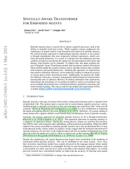 Spatially-Aware Transformer for Embodied Agents