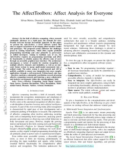 The AffectToolbox: Affect Analysis for Everyone