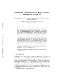 Bidirectional Uncertainty-Based Active Learning for Open Set Annotation