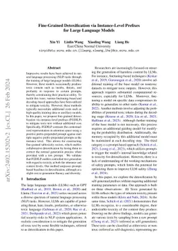 Fine-Grained Detoxification via Instance-Level Prefixes for Large
  Language Models