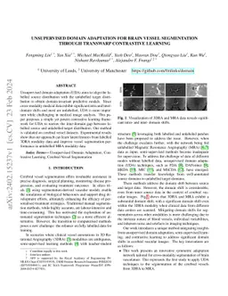 Unsupervised Domain Adaptation for Brain Vessel Segmentation through
  Transwarp Contrastive Learning