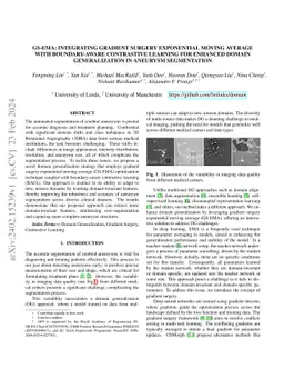 GS-EMA: Integrating Gradient Surgery Exponential Moving Average with
  Boundary-Aware Contrastive Learning for Enhanced Domain Generalization in
  Aneurysm Segmentation