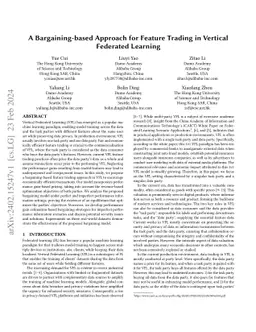A Bargaining-based Approach for Feature Trading in Vertical Federated
  Learning