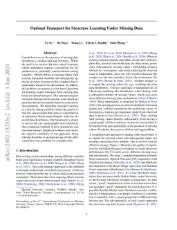 Optimal Transport for Structure Learning Under Missing Data