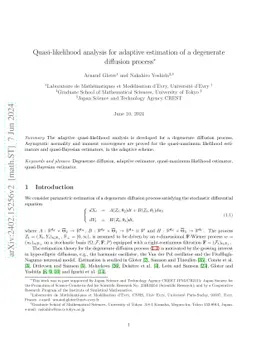 Quasi-likelihood analysis for adaptive estimation of a degenerate
  diffusion process