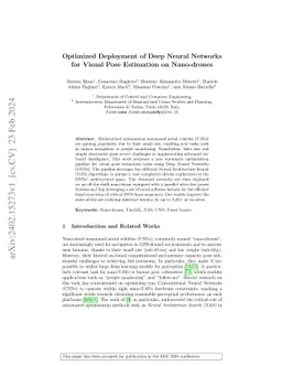 Optimized Deployment of Deep Neural Networks for Visual Pose Estimation
  on Nano-drones