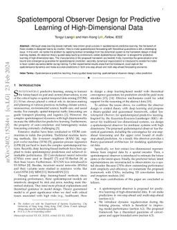 Spatiotemporal Observer Design for Predictive Learning of
  High-Dimensional Data
