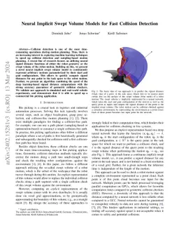 Neural Implicit Swept Volume Models for Fast Collision Detection