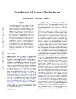Towards Principled Task Grouping for Multi-Task Learning
