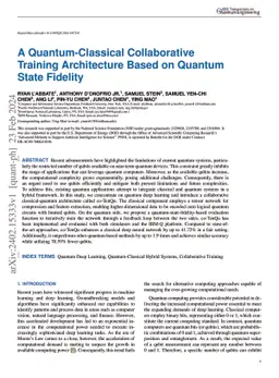 A Quantum-Classical Collaborative Training Architecture Based on Quantum
  State Fidelity