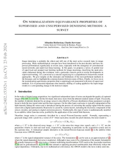 On normalization-equivariance properties of supervised and unsupervised
  denoising methods: a survey