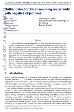 Outlier detection by ensembling uncertainty with negative objectness
