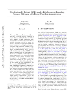 Distributionally Robust Off-Dynamics Reinforcement Learning: Provable
  Efficiency with Linear Function Approximation